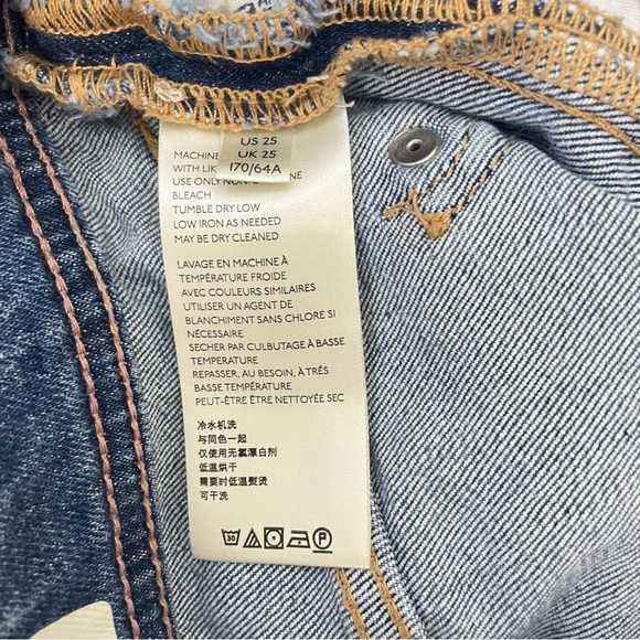 Pilcro and the Letterpress Slim Boyfriend Jeans Womens 25 Side Stripe Distressed - Picture 7 of 7